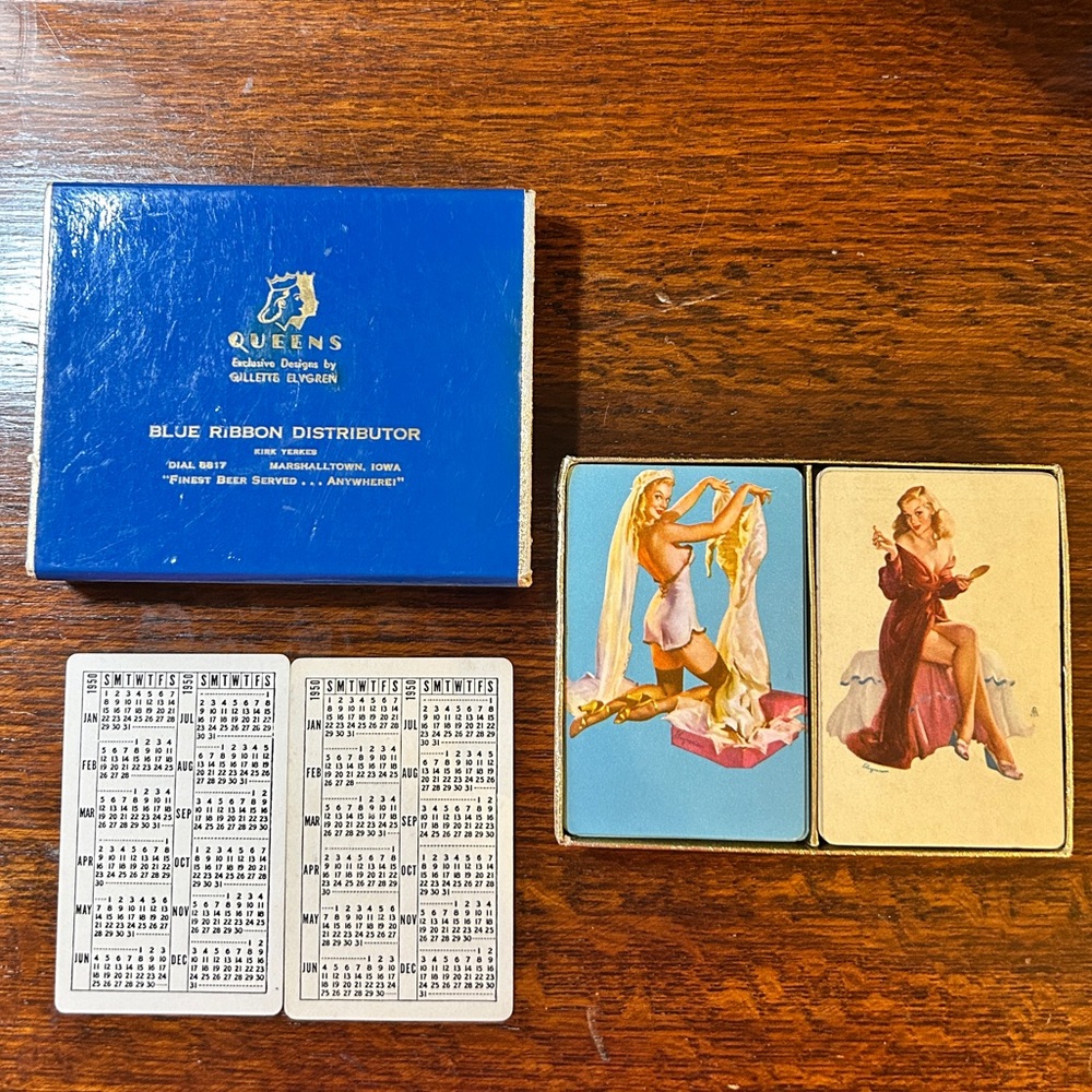 Double Deck Brown & Bigelow “Queens” Playing Cards, Gil Elvgren Designs c.1949